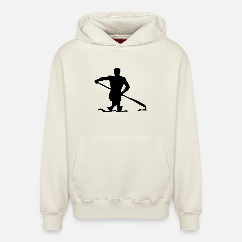 canoë - Sweat à capuche unisexe décontracté en coton biologique – de SPREAD - blanc cassé