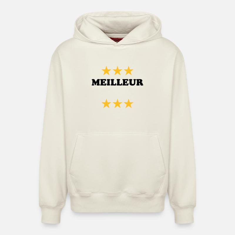 Meilleur (à personnaliser) - Sweat à capuche unisexe décontracté en coton biologique – de SPREAD - blanc cassé