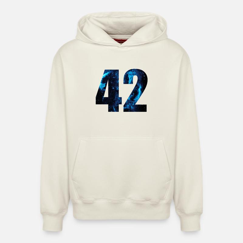 42 - Sweat à capuche unisexe décontracté en coton biologique – de SPREAD - blanc cassé