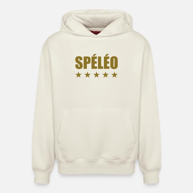 Spéléo - Sweat à capuche unisexe décontracté en coton biologique – de SPREAD - blanc cassé