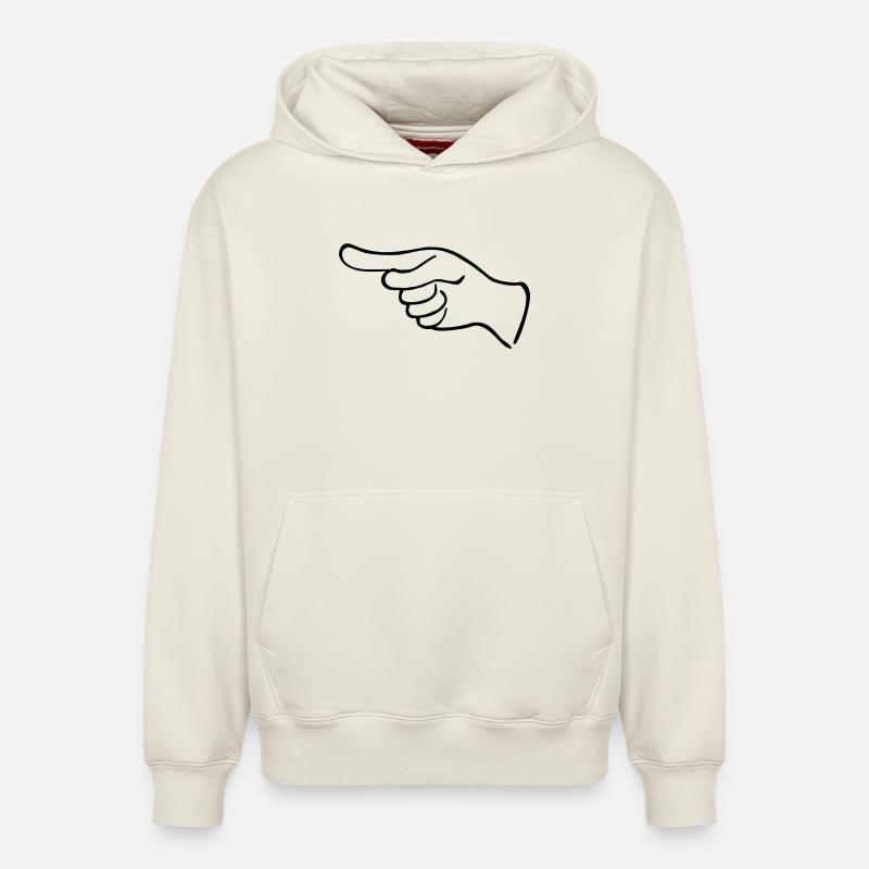 Une aiguille indicative - Sweat à capuche unisexe décontracté en coton biologique – de SPREAD - blanc cassé