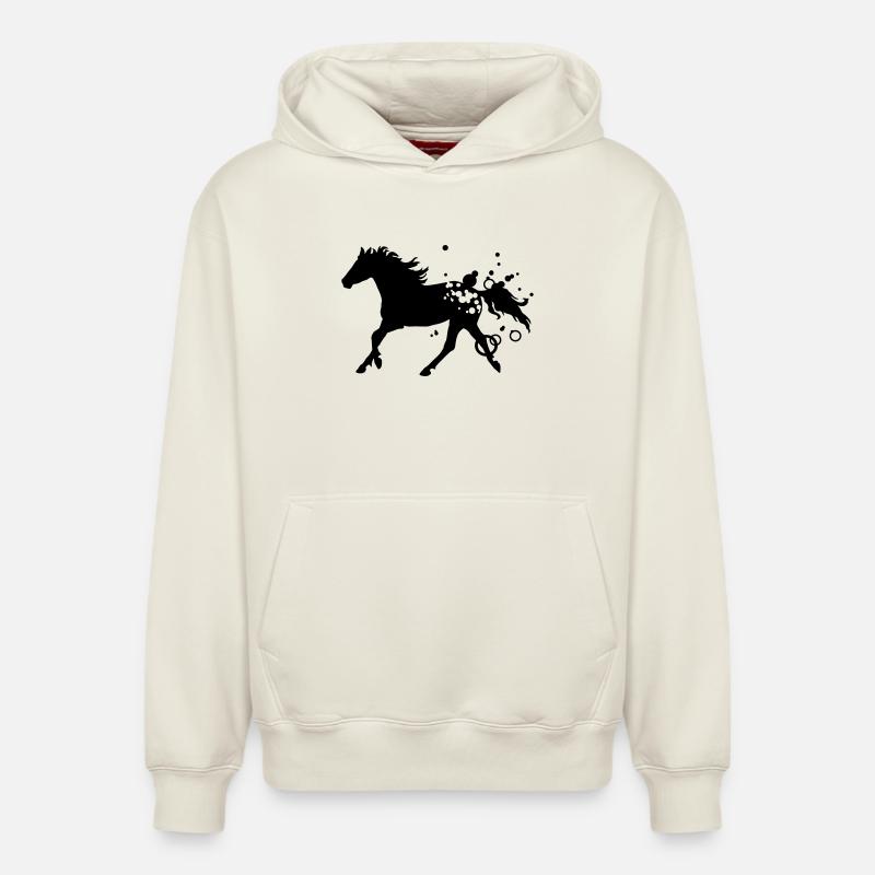 cheval - Sweat à capuche unisexe décontracté en coton biologique – de SPREAD - blanc cassé