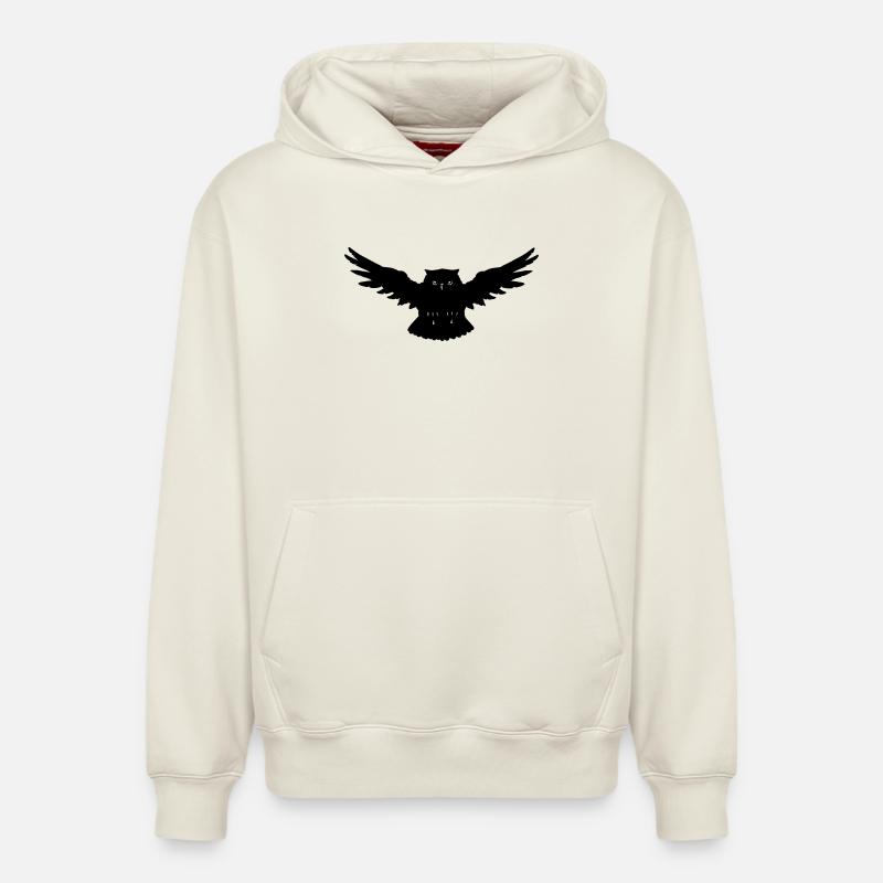 Eule im Angriff - Relaxed Unisex Organic Hoodie – von SPREAD - Naturweiß