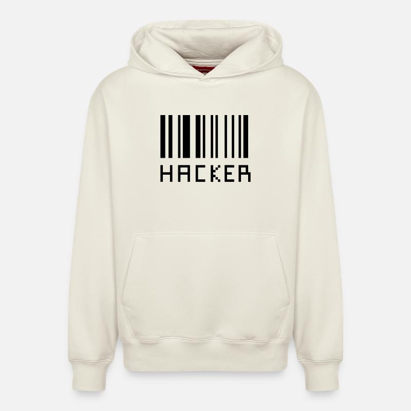 Hacker - Sweat à capuche unisexe décontracté en coton biologique – de SPREAD - blanc cassé