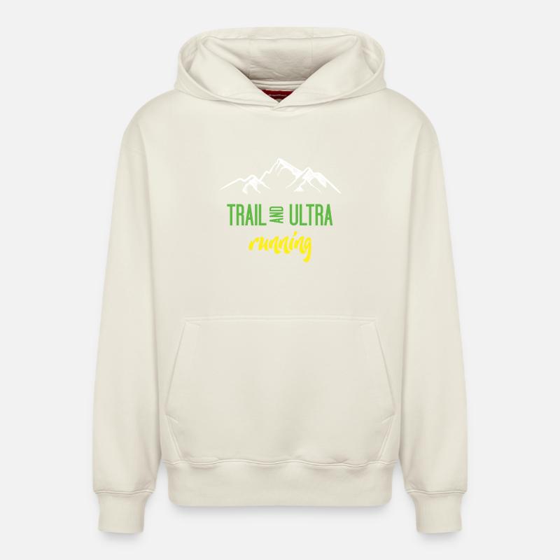 Trail Running et Ultra Running - Sweat à capuche unisexe décontracté en coton biologique – de SPREAD - blanc cassé