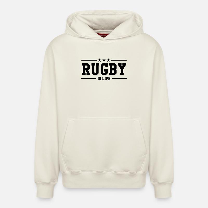 Rugby - Sweat à capuche unisexe décontracté en coton biologique – de SPREAD - blanc cassé