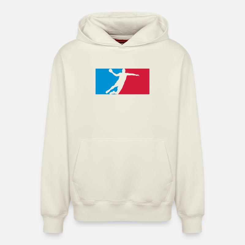 Handball - Sweat à capuche unisexe décontracté en coton biologique – de SPREAD - blanc cassé