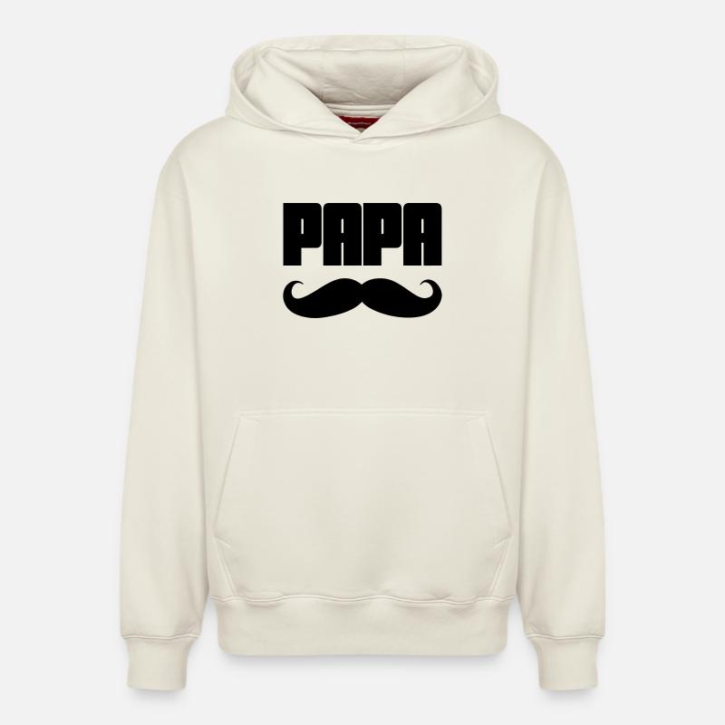 Papa - Sweat à capuche unisexe décontracté en coton biologique – de SPREAD - blanc cassé