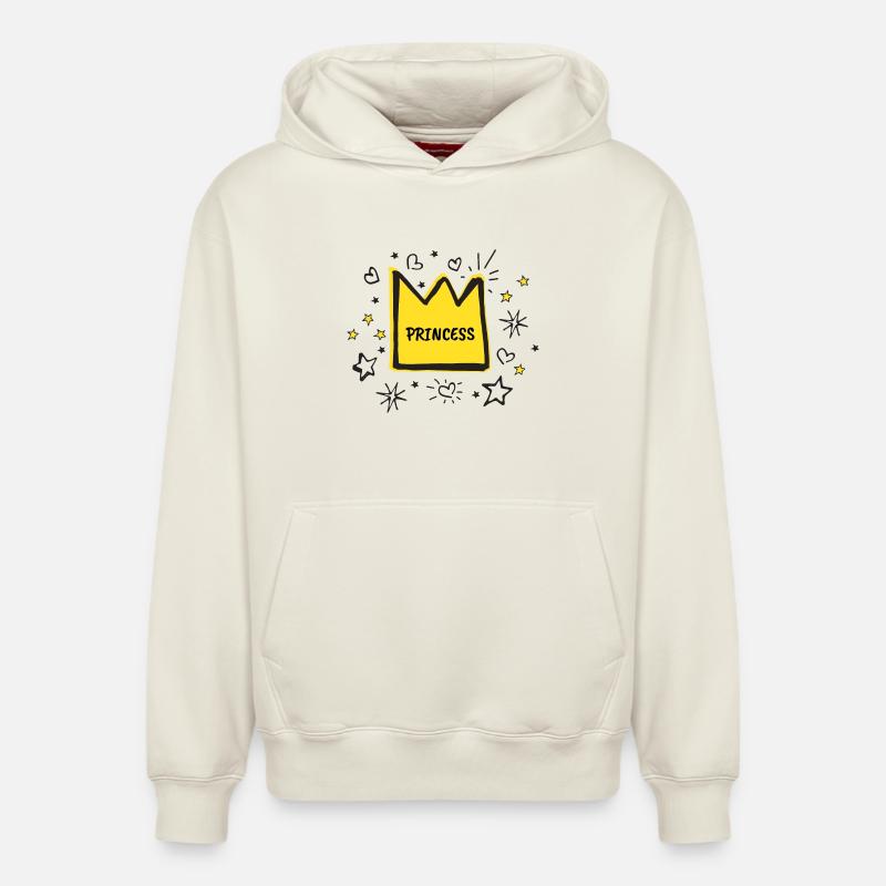 Princesse - Sweat à capuche unisexe décontracté en coton biologique – de SPREAD - blanc cassé