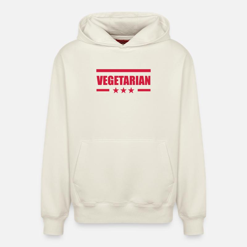 Vegetarian - Sweat à capuche unisexe décontracté en coton biologique – de SPREAD - blanc cassé