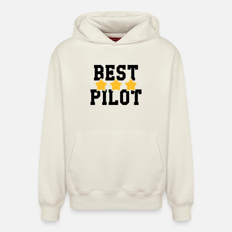 Best Pilot - Sweat à capuche unisexe décontracté en coton biologique – de SPREAD - blanc cassé