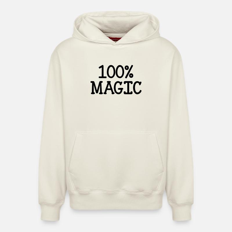 100% Magic - Sweat à capuche unisexe décontracté en coton biologique – de SPREAD - blanc cassé