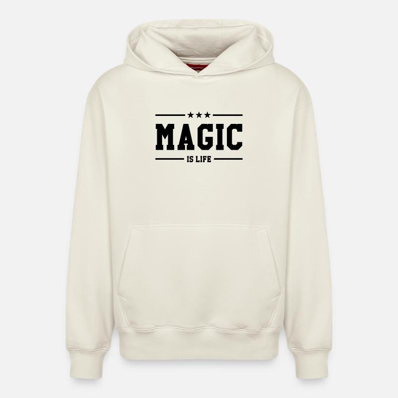 Magic is life - Sweat à capuche unisexe décontracté en coton biologique – de SPREAD - blanc cassé
