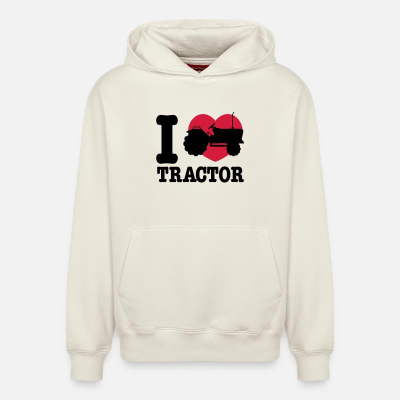 tractor - Relaxed Unisex Organic Hoodie – von SPREAD - Naturweiß