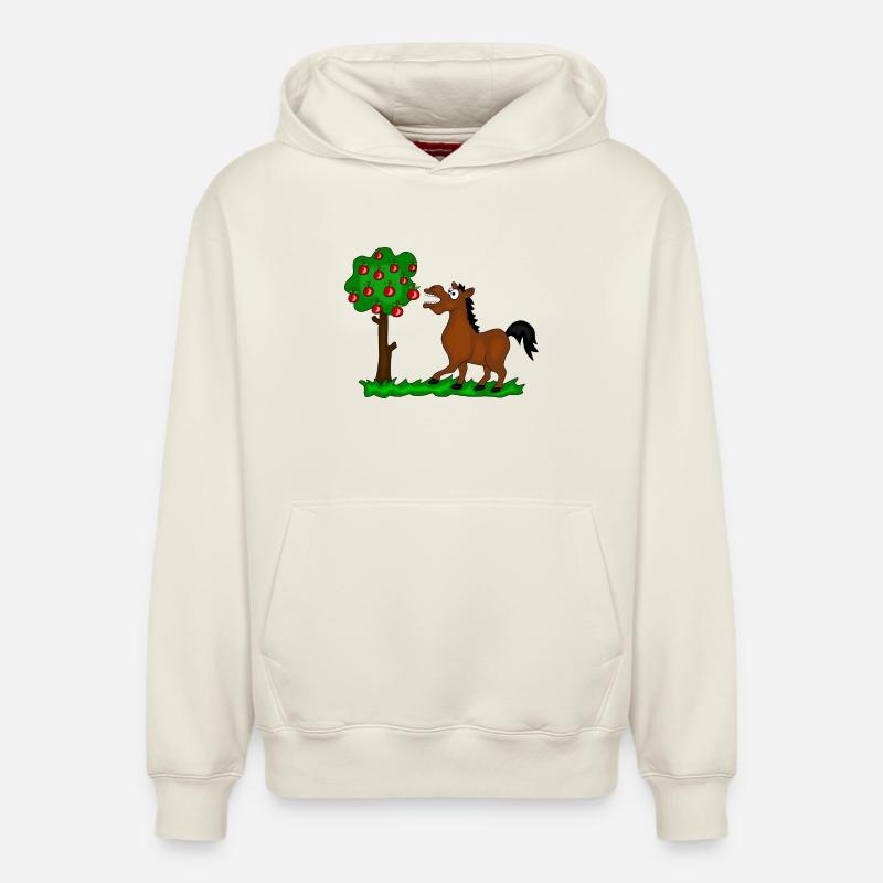 cheval - Sweat à capuche unisexe décontracté en coton biologique – de SPREAD - blanc cassé