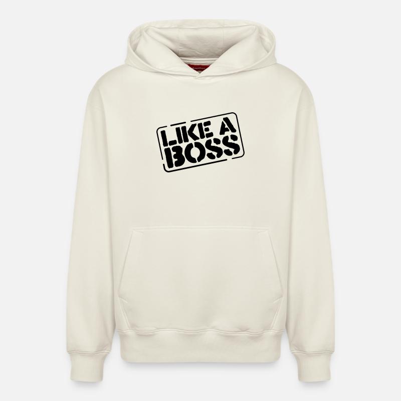 like a boss - Sweat à capuche unisexe décontracté en coton biologique – de SPREAD - blanc cassé