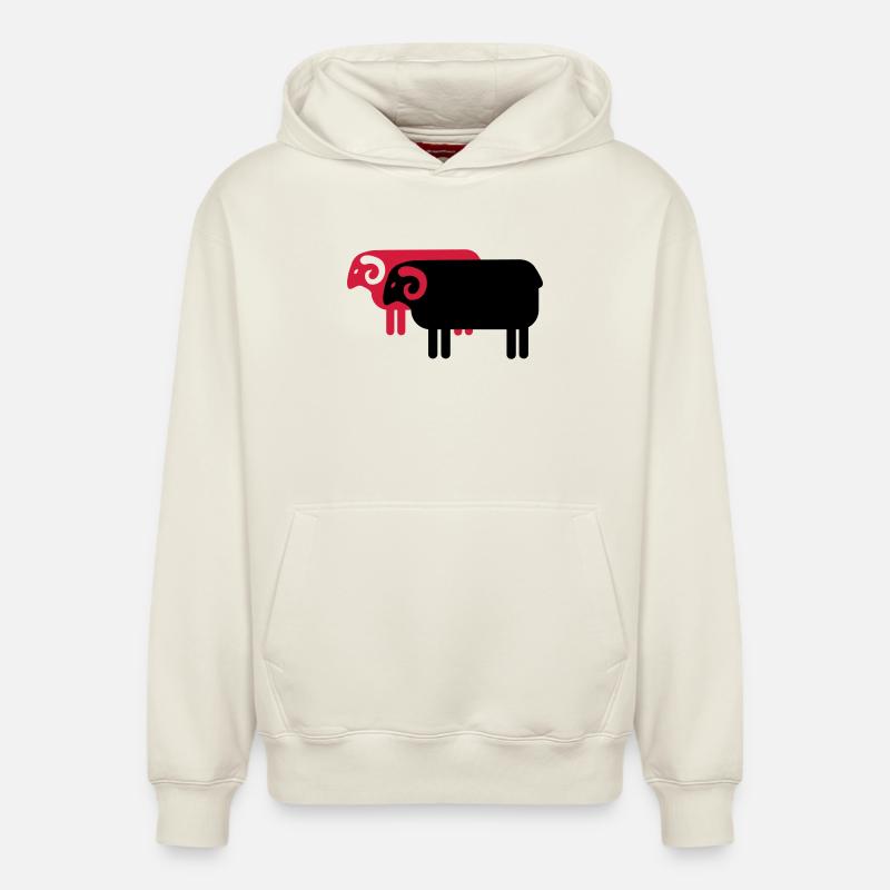 mouton - Sweat à capuche unisexe décontracté en coton biologique – de SPREAD - blanc cassé