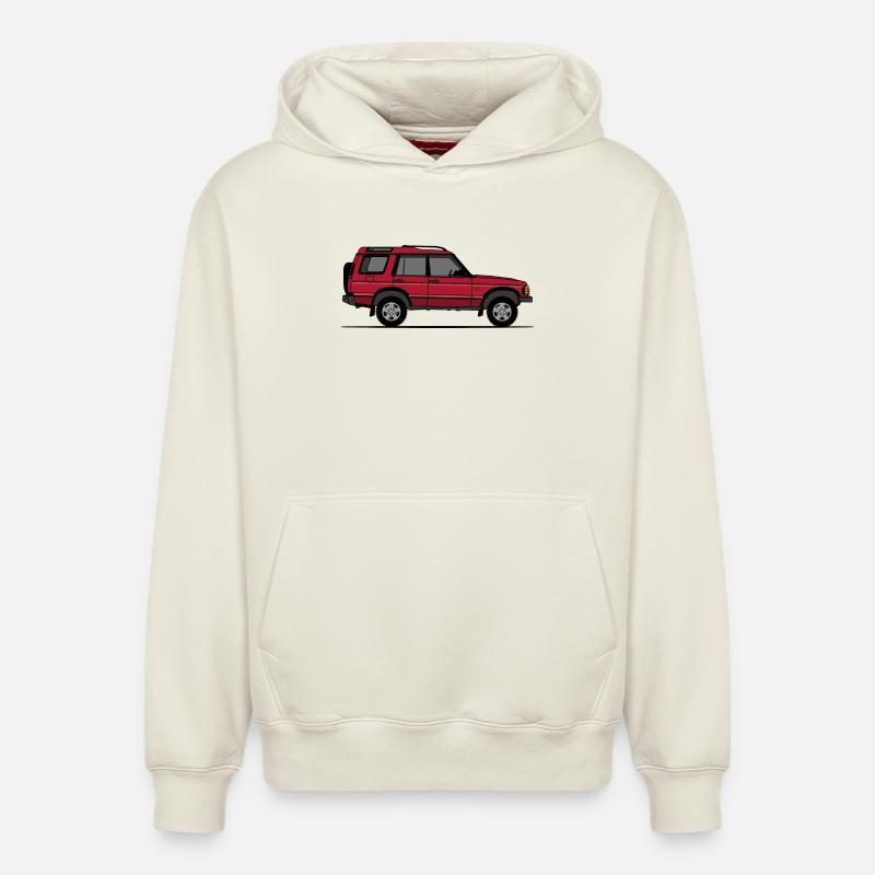 Découverte 2 Rouge - Sweat à capuche unisexe décontracté en coton biologique – de SPREAD - blanc cassé