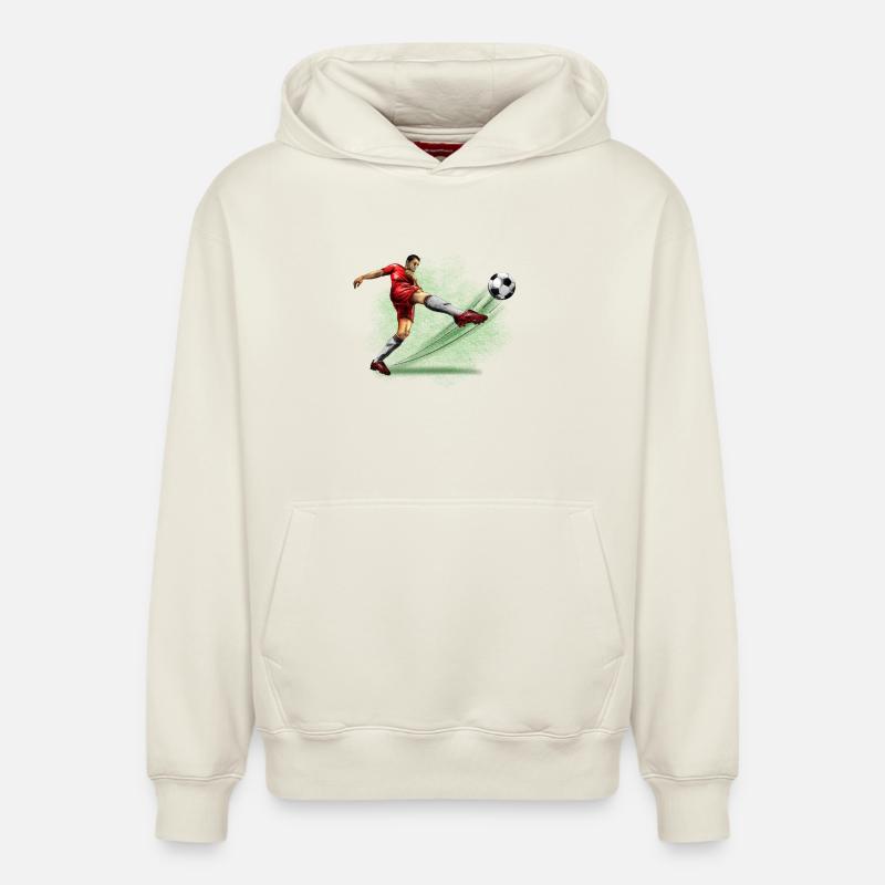 soccer player - Sweat à capuche unisexe décontracté en coton biologique – de SPREAD - blanc cassé