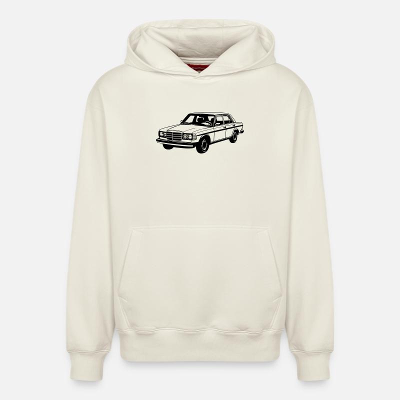 MB W123 , Youngtimer / Oldtimer ... (25) - Sweat à capuche unisexe décontracté en coton biologique – de SPREAD - blanc cassé