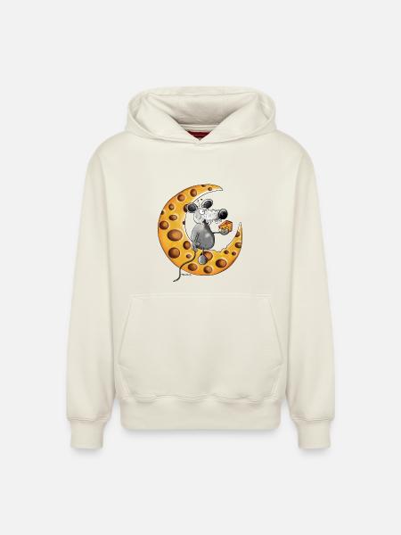 The Mouse Love Cheese - Relaxed Unisex Organic Hoodie – by SPREAD - off white