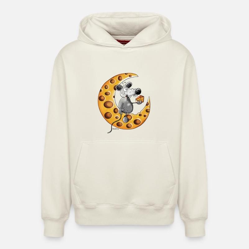 Maus liebt Käse - Relaxed Unisex Organic Hoodie – von SPREAD - Naturweiß
