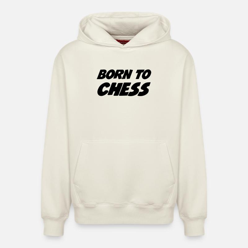 Chess / Echecs / Stratégie / Dames / Geek - Sweat à capuche unisexe décontracté en coton biologique – de SPREAD - blanc cassé