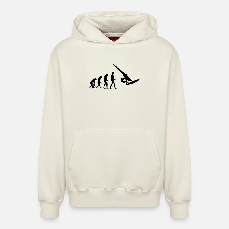 Planche à voile / Véliplanchiste / Windsurf / - Sweat à capuche unisexe décontracté en coton biologique – de SPREAD - blanc cassé
