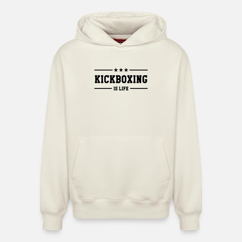 Kickboxing / Kick-Boxeur / Kick Boxing / - Sweat à capuche unisexe décontracté en coton biologique – de SPREAD - blanc cassé