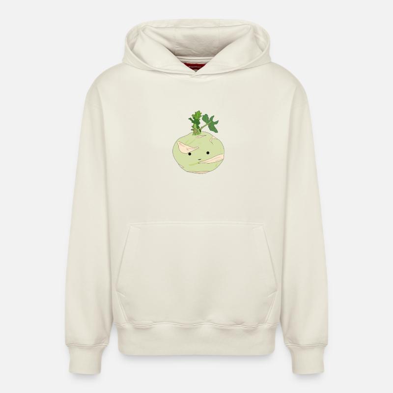 M. Kohlrabi - Sweat à capuche unisexe décontracté en coton biologique – de SPREAD - blanc cassé