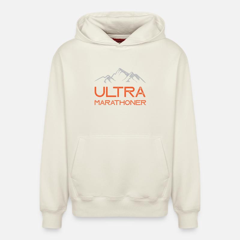 Ultra Marathoner - Sweat à capuche unisexe décontracté en coton biologique – de SPREAD - blanc cassé