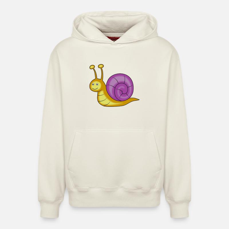 escargot - Sweat à capuche unisexe décontracté en coton biologique – de SPREAD - blanc cassé