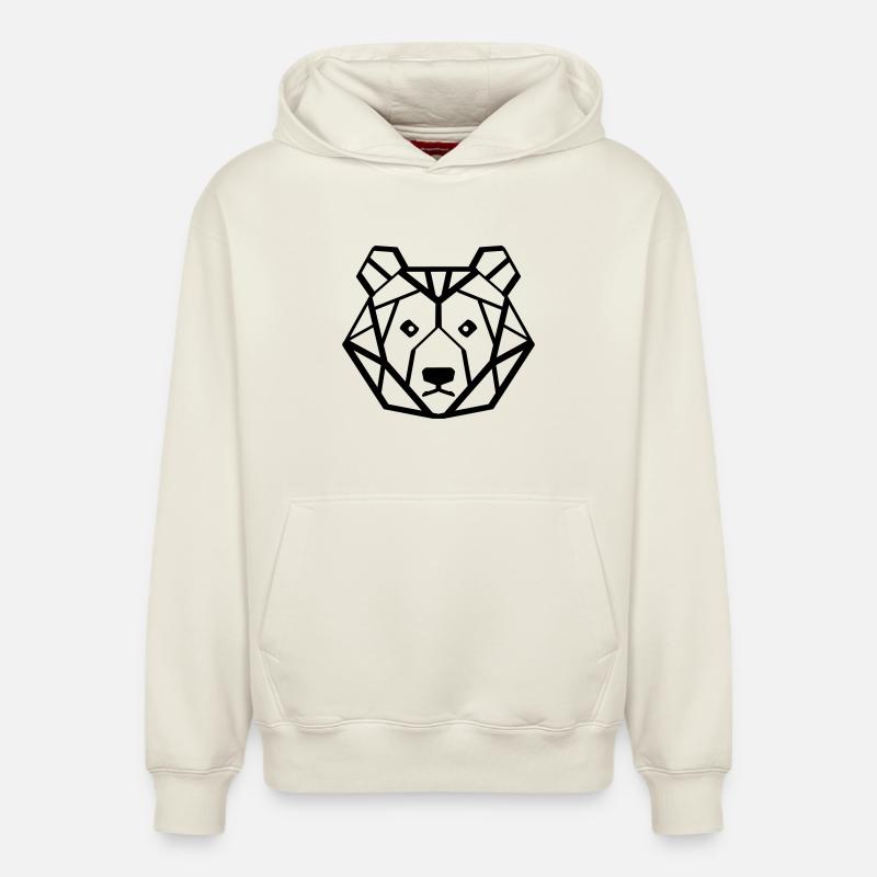 ours - Sweat à capuche unisexe décontracté en coton biologique – de SPREAD - blanc cassé