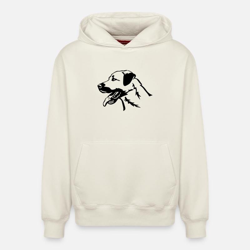 Tête de kangal - Sweat à capuche unisexe décontracté en coton biologique – de SPREAD - blanc cassé