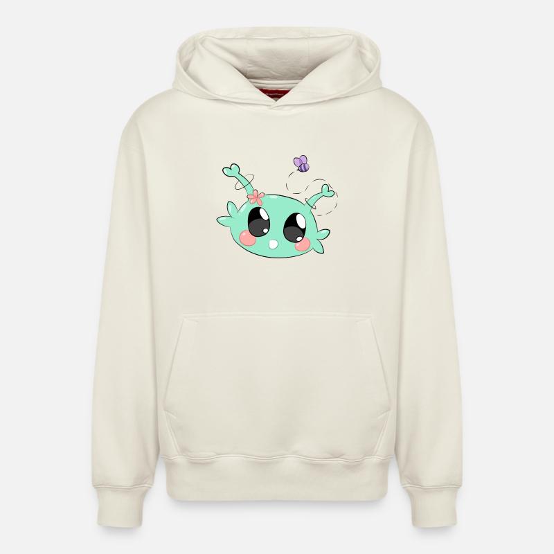 Alien heureux - Alien heureux - Sweat à capuche unisexe décontracté en coton biologique – de SPREAD - blanc cassé