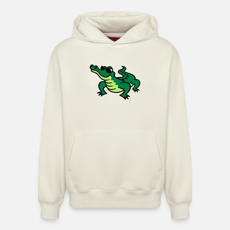 Cool Croc - Relaxed Unisex Organic Hoodie – von SPREAD - Naturweiß