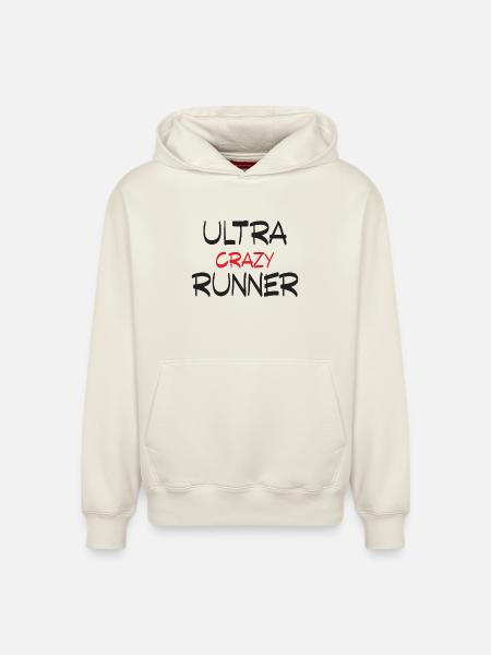 Ultra Crazy Runner - Sweat à capuche unisexe décontracté en coton biologique – de SPREAD - blanc cassé
