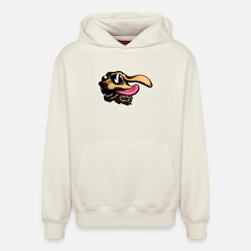Chiens chiens - Sweat à capuche unisexe décontracté en coton biologique – de SPREAD - blanc cassé