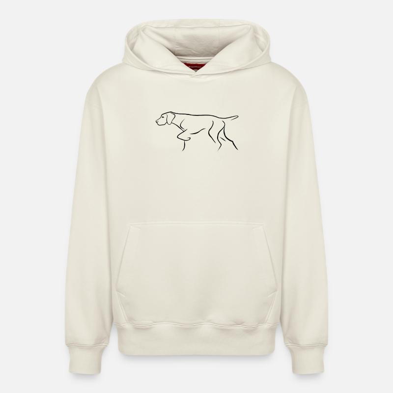 Chien d'arrêt - Sweat à capuche unisexe décontracté en coton biologique – de SPREAD - blanc cassé
