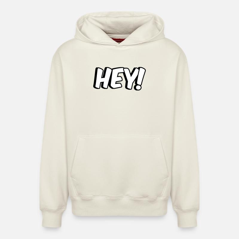 Hey Conception comique - Sweat à capuche unisexe décontracté en coton biologique – de SPREAD - blanc cassé