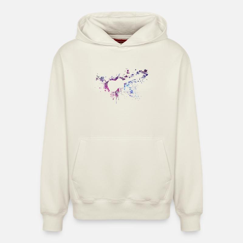 ukulele splash - Relaxed Unisex Organic Hoodie – von SPREAD - Naturweiß