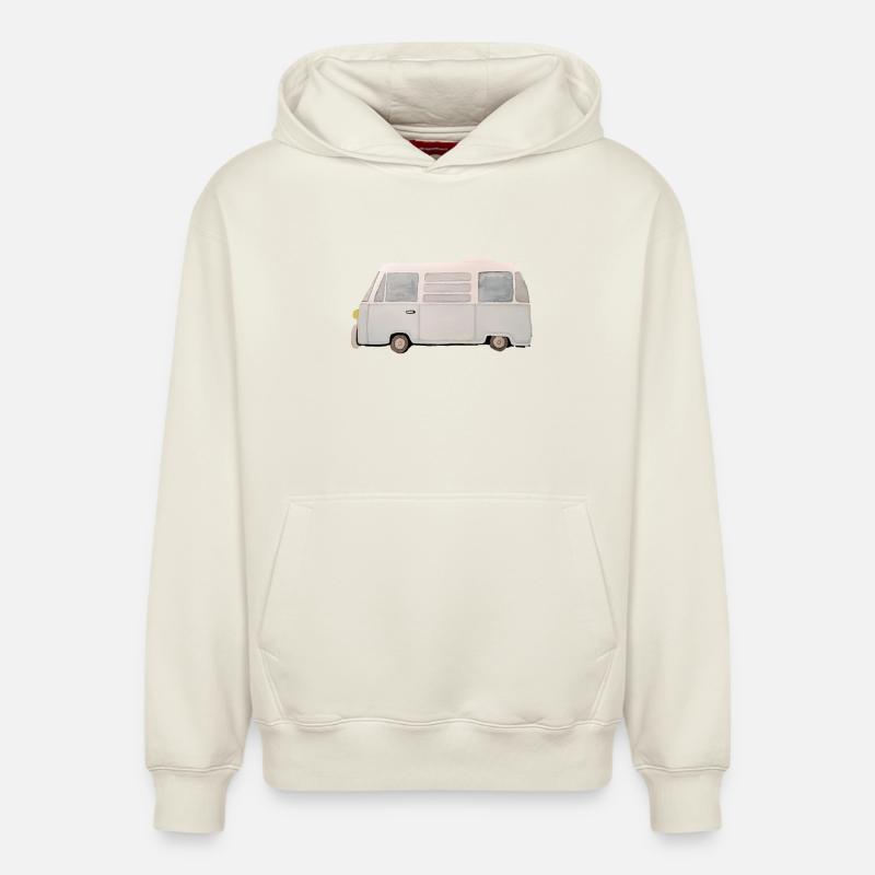 Camping-car - Sweat à capuche unisexe décontracté en coton biologique – de SPREAD - blanc cassé