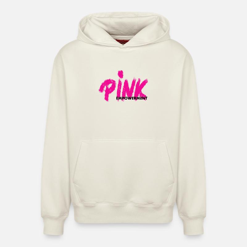 Pink Empowerment - Sweat à capuche unisexe décontracté en coton biologique – de SPREAD - blanc cassé