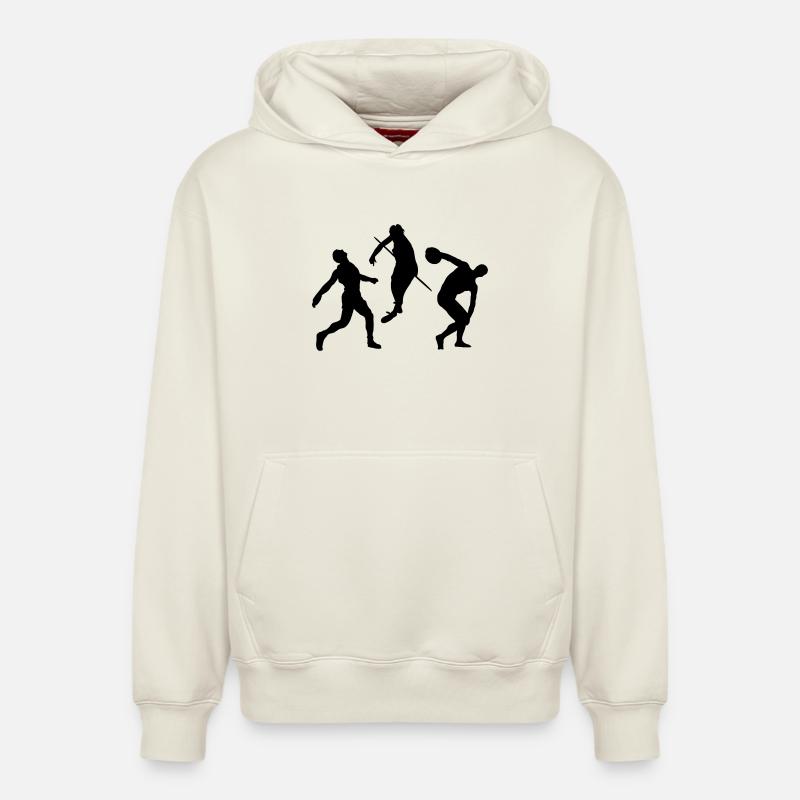 Athlétisme - Sweat à capuche unisexe décontracté en coton biologique – de SPREAD - blanc cassé