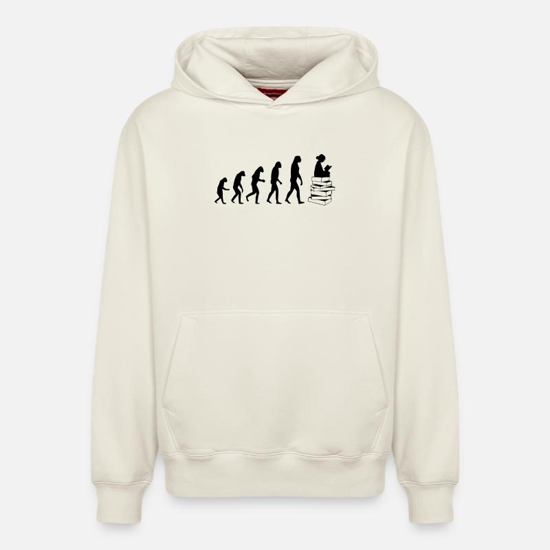 Read Evolution - Relaxed Unisex Organic Hoodie – von SPREAD - Naturweiß