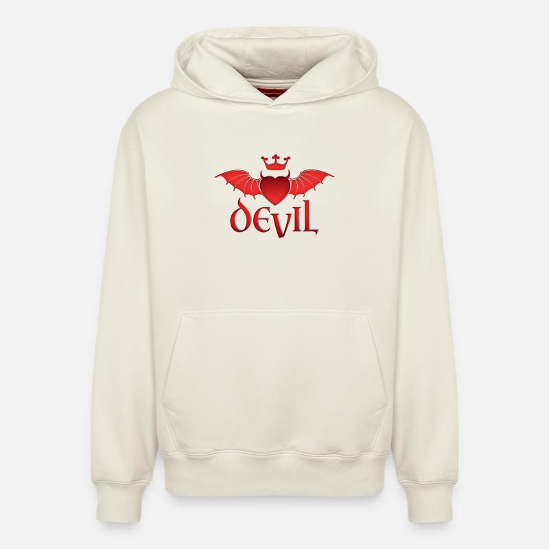 Engel & Teufel - Sweat à capuche unisexe décontracté en coton biologique – de SPREAD - blanc cassé
