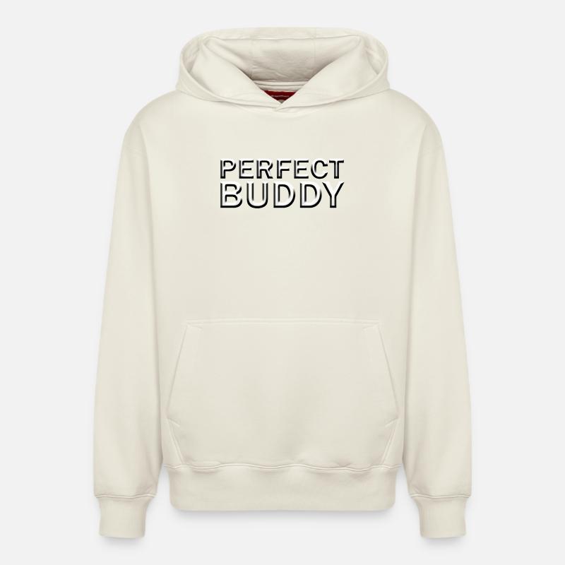 Perfect Buddy - Sweat à capuche unisexe décontracté en coton biologique – de SPREAD - blanc cassé