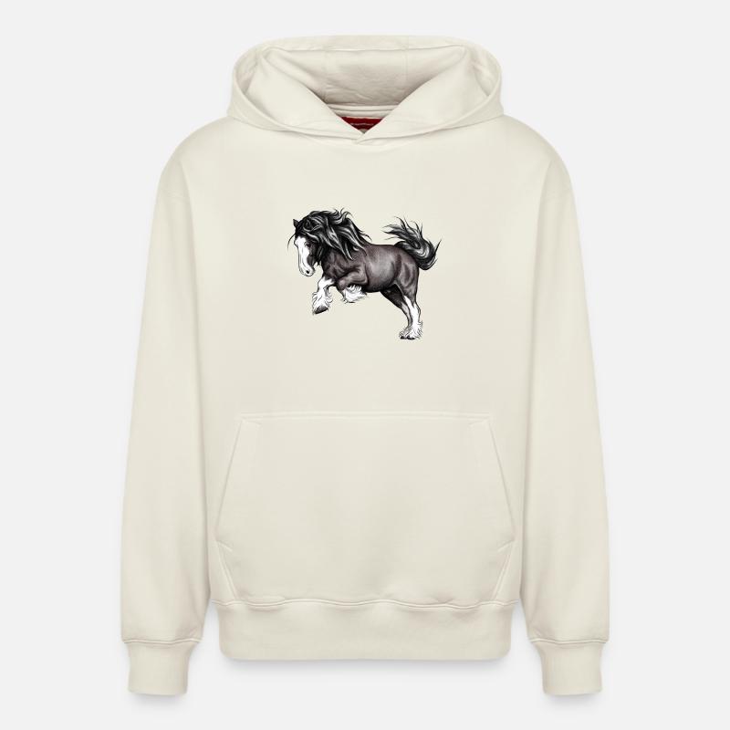 Puissance de cheval - Sweat à capuche unisexe décontracté en coton biologique – de SPREAD - blanc cassé