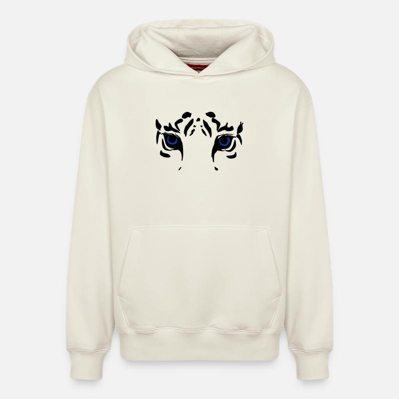 tête de tigre - Sweat à capuche unisexe décontracté en coton biologique – de SPREAD - blanc cassé