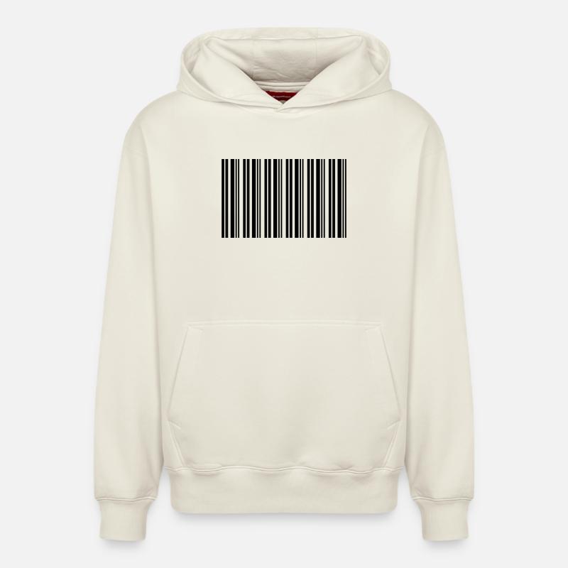 Barcode Strichcode Nerd IT Technik Design - Relaxed Unisex Organic Hoodie – von SPREAD - Naturweiß